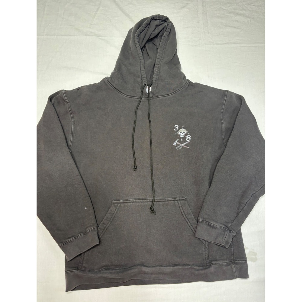 Delta Fleece Mens XL 3/8 OIF OEF Veterans Foundation Hoodie Faded Black USMC